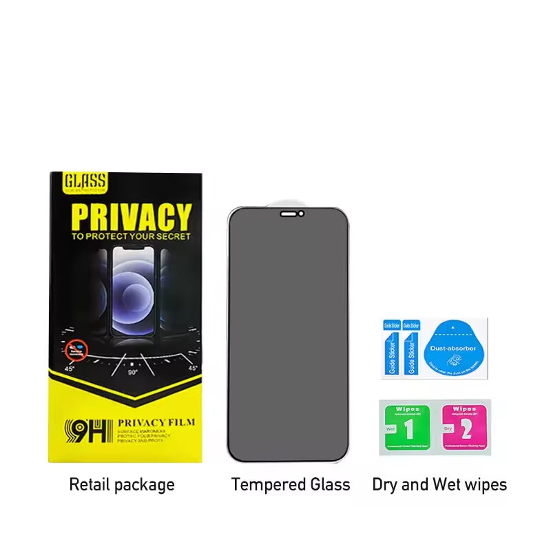 ESD anti Fingerprint, Anti-Static, anti Spy Tempered Glass Privacy Screen Protector Suitable for Iphone 11 12 13 14 15 16Pro Max