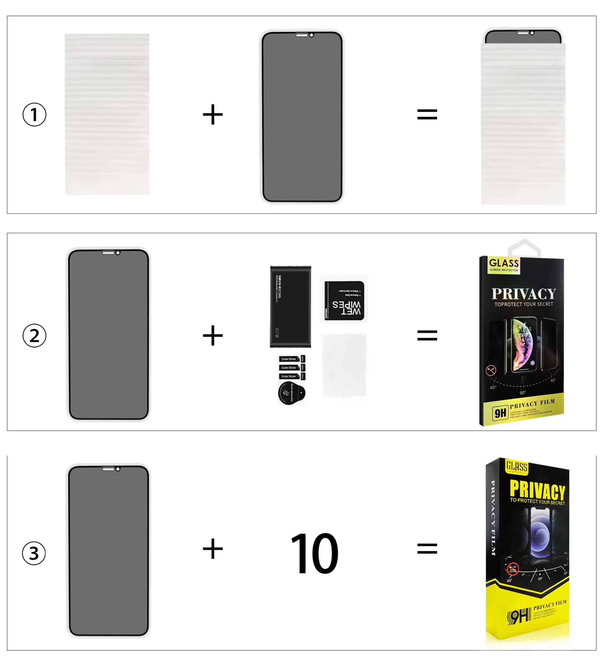 ESD anti Fingerprint, Anti-Static, anti Spy Tempered Glass Privacy Screen Protector Suitable for Iphone 11 12 13 14 15 16Pro Max