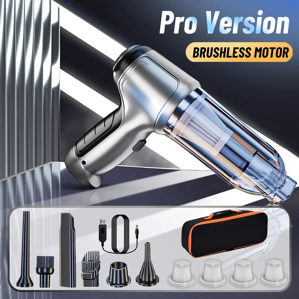 Portable Wireless Car Vacuum Cleaner with 95000PA Strong Suction – Handheld and Powerful Blower for Home and Vehicle Use