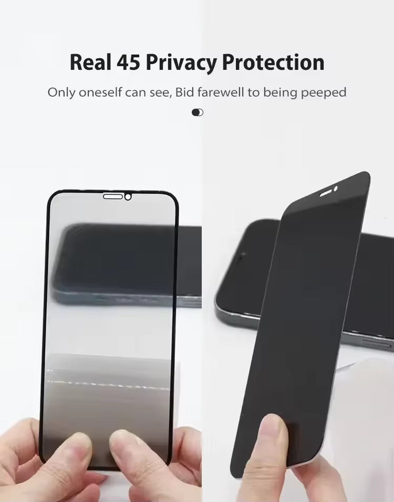 ESD anti Fingerprint, Anti-Static, anti Spy Tempered Glass Privacy Screen Protector Suitable for Iphone 11 12 13 14 15 16Pro Max