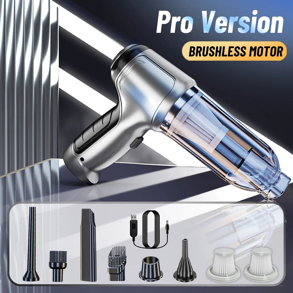 Portable Wireless Car Vacuum Cleaner with 95000PA Strong Suction – Handheld and Powerful Blower for Home and Vehicle Use